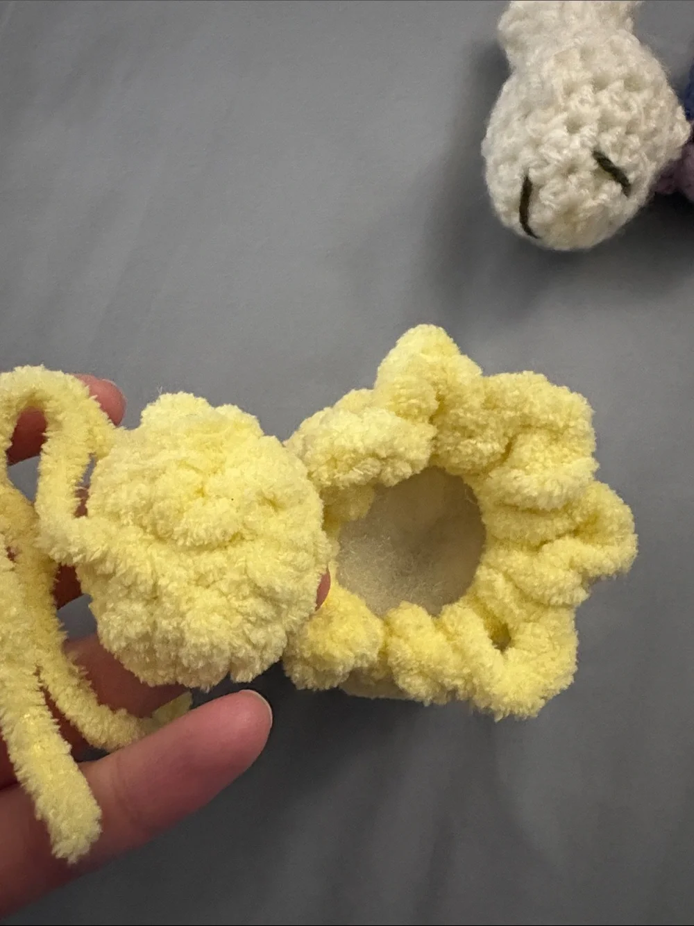 Handmade Crochet Plush Trio - Yellow Octopus, Purple Turtle, Cream fish